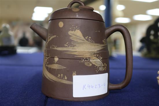 A redware teapot